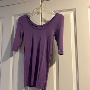Purple Half-Sleeve Top with button detail by Jcrew
